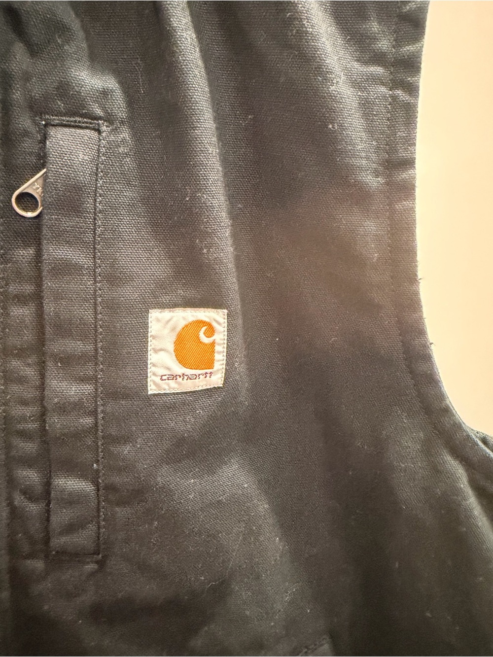 Carhartt Men’s Black Work Vest with Gold Logo Patch